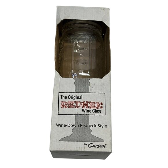 Original Redneck Wine Class By Carson - New In Box 16oz Drinking Jar - Picture 3 of 4